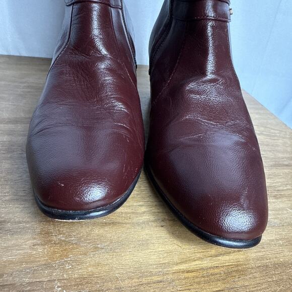 Besserro Ankle Dress Boots Men's 7.5 Goat Leather Dark Red Wine Burgundy Heeled - Picture 14 of 14